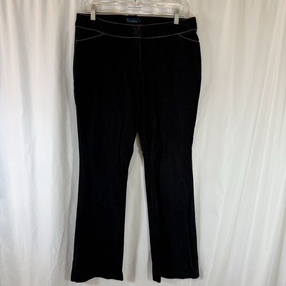 Boden Jeans Women's 14L Black Cotton Blend Flat Front Pockets Mid Rise